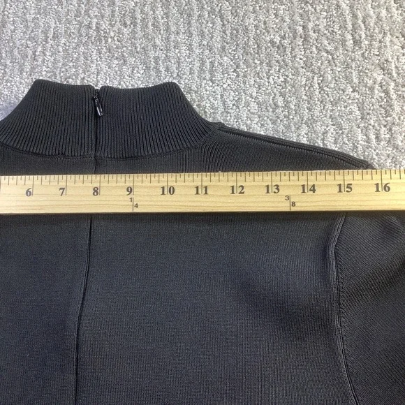 Michael Kors Womens Black Pleated Drop Waist Dress Mock Neck Size XL NWT - Picture 13 of 15